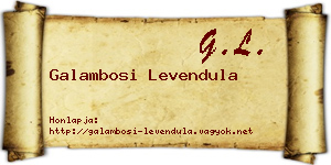 Galambosi Levendula névjegykártya
